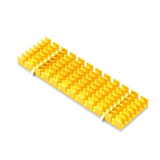 Alt view image 4 of 7 - Upgraded Heatsink Cooler Heat Sink Cool Fin Thermal Conductive Adhesive for M.2 NGFF 2280 PCI-E NVME SSD 70 * 22mm Thickness 3/6mm (6mm, Gold)