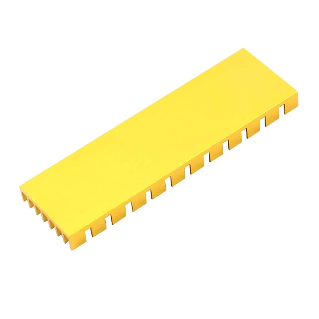 Alt view image 6 of 7 - Upgraded Heatsink Cooler Heat Sink Cool Fin Thermal Conductive Adhesive for M.2 NGFF 2280 PCI-E NVME SSD 70 * 22mm Thickness 3/6mm (6mm, Gold)