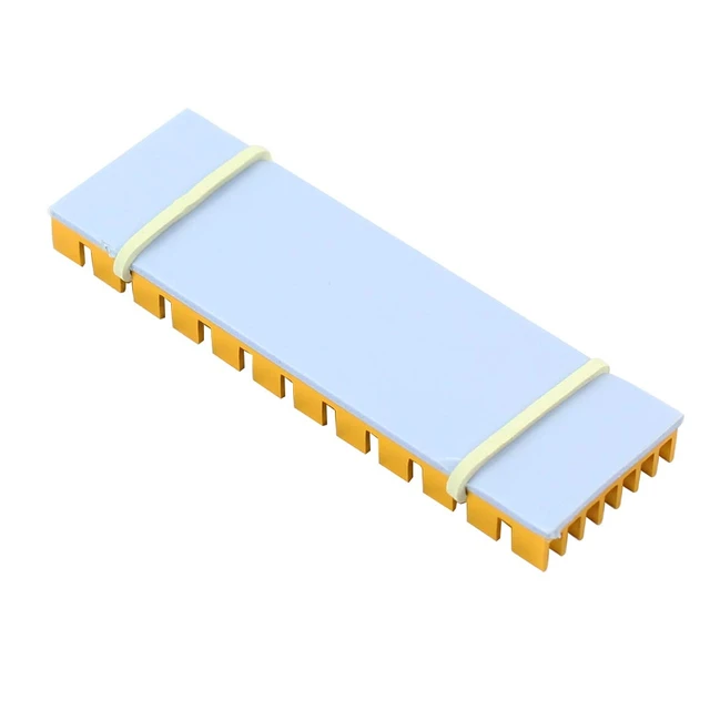 Alt view image 5 of 7 - Upgraded Heatsink Cooler Heat Sink Cool Fin Thermal Conductive Adhesive for M.2 NGFF 2280 PCI-E NVME SSD 70 * 22mm Thickness 3/6mm (6mm, Gold)