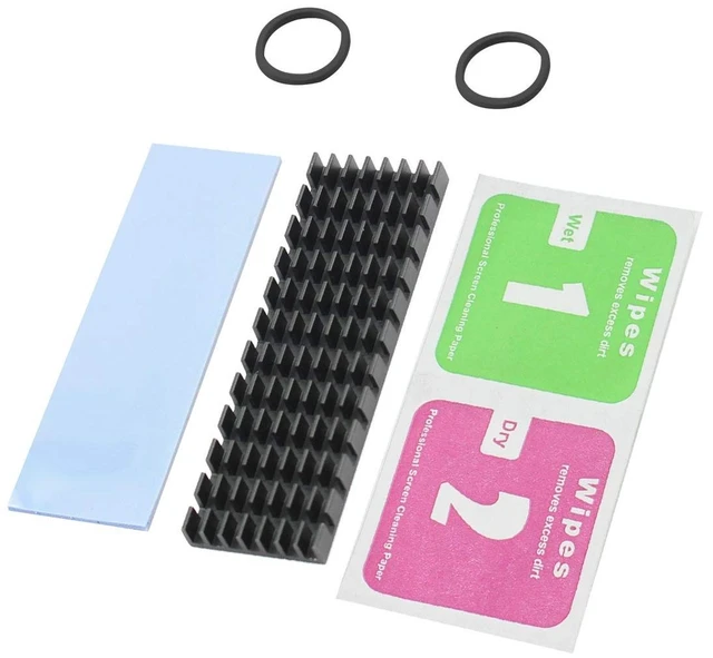 Main image of Upgraded Heatsink Cooler Heat Sink Cool Fin Thermal Conductive Adhesive for M.2 NGFF 2280 PCI-E NVME SSD 70 * 22mm Thickness 3/6mm (6mm, Black)