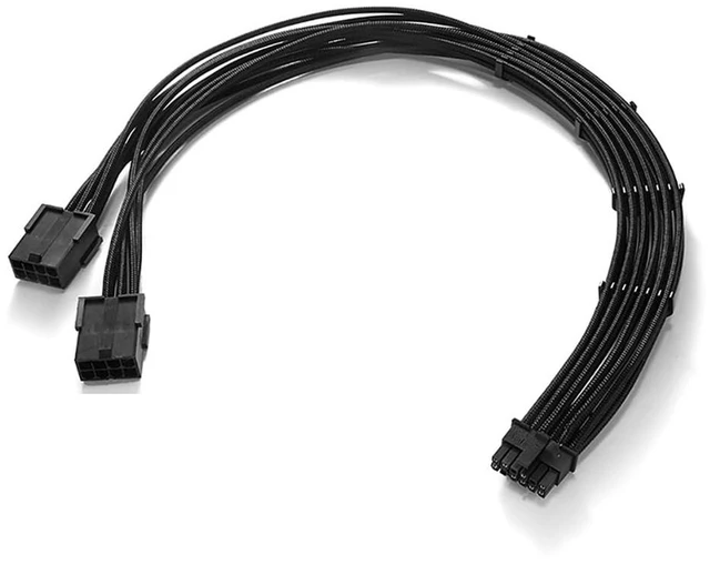 Main image of 18AWG GPU Power Supply Extension Cable Compatible with 20 Series,30 Series,4060,4060 Ti,Selected 4070 (2 * 8Pin to 12+4Pin Black,45CM)