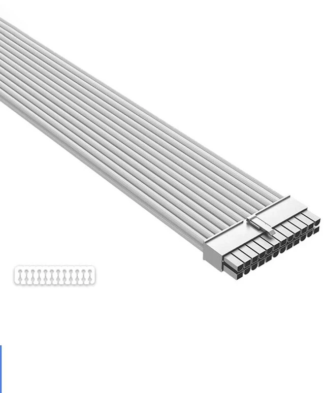 Main image of 18AWG GPU Power Supply Extension Cable Compatible with 20 Series,30 Series,4060,4060 Ti,Selected 4070 (24PIN for Motherboard,32CM)