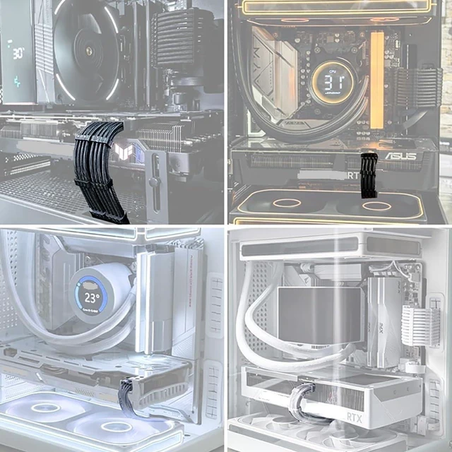Alt view image 4 of 7 - 18AWG GPU Power Supply Extension Cable Compatible with 20 Series,30 Series,4060,4060 Ti,Selected 4070 (6+2Pin for GPU,32CM)