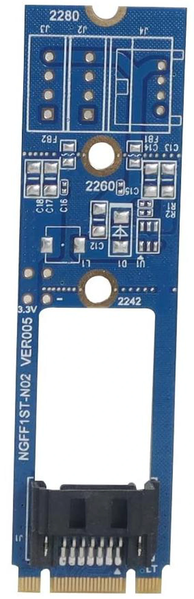 Main image of M.2 to SATA 7Pin Adapter Card M.2 Key B-M to SATA3.0 Converter Board for M2 NGFF 2242 2260 2280 SDD