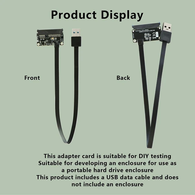 Alt view image 4 of 7 - USB to SATA 22P Adapter Card DIY Portable Hard Drive Board A1153A for 2.5" HDD SSD Enclosure (20CM)