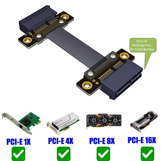 Alt view image 3 of 6 - PCIe 3.0 36PIN 1X to PCIe 1X Extension Cable 20cm PCI-E X1 PCI Express Riser Card Gen3 8Gbps Graphic WLAN Extender Ribbon Cable M-M/F-F (Female to Female)