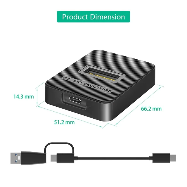 Alt view image 5 of 7 - 10Gbps USB C to M.2 SATA + NVMe-Compatible SSD Enclosure Dual Protocol Tool-Free Vertical Dock for 2230 2242 2260 2280 SSD