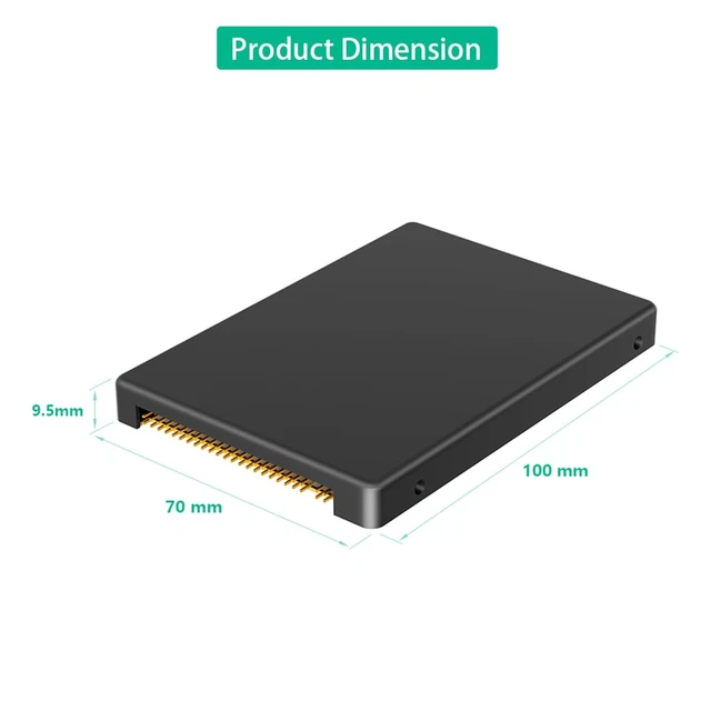 Alt view image 4 of 7 - M.2 NGFF B-Key SATA SSD to 2.5-Inch IDE 44 Pin ATA Adapter Card, Convert M.2 NGFF SSD to PATA IDE Hard Disk for Old Laptop with Plastic Enclosure