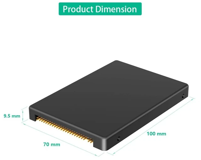 Alt view image 4 of 7 - Msata SSD to 2.5-Inch IDE 44 Pin ATA Adapter Card, Convert M.2 Msata to PATA IDE Hard Disk for Old Laptop with Plastic Enclosure