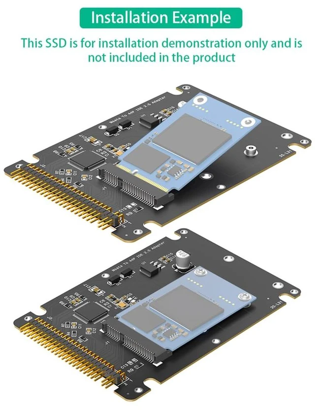 Alt view image 5 of 7 - Msata SSD to 2.5-Inch IDE 44 Pin ATA Adapter Card, Convert M.2 Msata to PATA IDE Hard Disk for Old Laptop with Plastic Enclosure