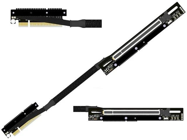 Main image of PCIe 5.0 x8 to x16 GPU Riser Cable with Latch 256Gbps HighSpeed Riser Supports RTX 50 Series, RX 90xx Series, New PCIe 5.0 GPU (K83UP-TR,30CM)