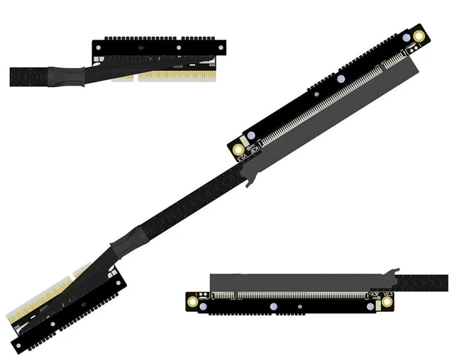 Main image of PCIe 5.0 x8 to x16 GPU Riser Cable with Latch 256Gbps HighSpeed Riser Supports RTX 50 Series, RX 90xx Series, New PCIe 5.0 GPU (K83UF-TL-FG,30CM)