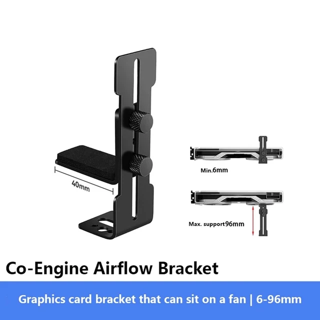 Alt view image 2 of 7 - Adjustable Anti-Sag GPU Support Holder Telescoping Magnetic Graphics Card Bracket 696mm for ITX Cases, 5kg Load, Aluminum Alloy (6-96MM)