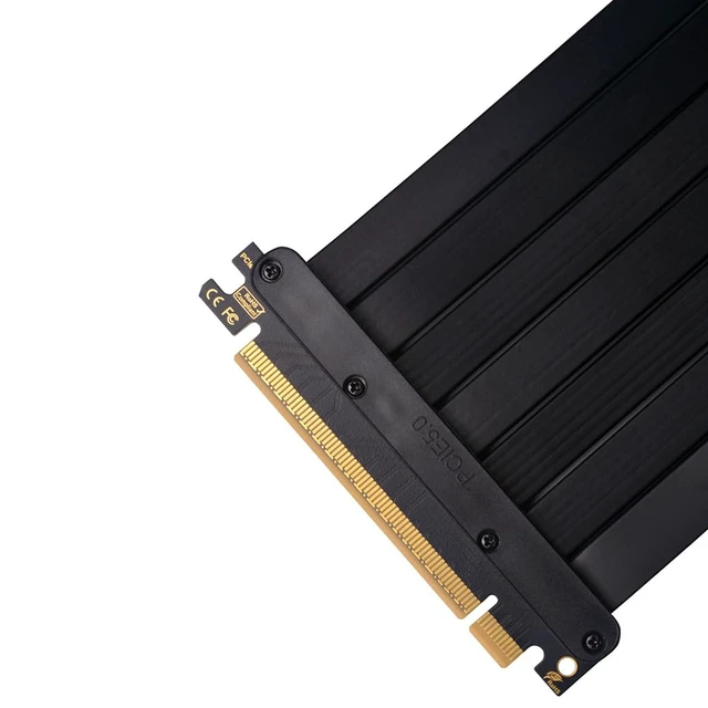 Alt view image 5 of 7 - PCIe 5.0 x16 GPU Extension Cable for ITX Cases, Gen 5 Graphics Card Riser Cable for Vertical GPU Mounting, Backward Compatible with PCIe 4.0/3.0 (20 cm, 90°)