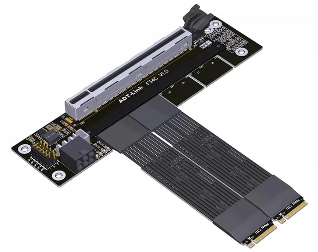 Main image of PCIe 5.0 x16 to x16 Bifurcation Riser Cable 512Gbps HighSpeed Supports x8+x8 Splitting for GPU Expansion (K4S-F34C-D8S-50cm)