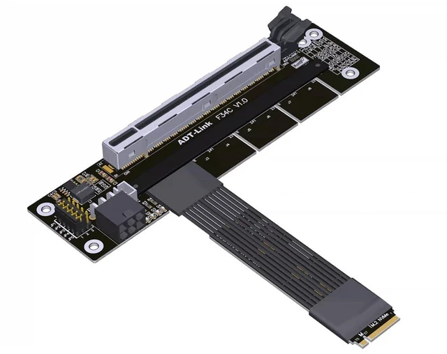 Main image of PCIe 5.0 x16 to x16 Bifurcation Riser Cable 512Gbps HighSpeed Supports x8+x8 Splitting for GPU Expansion (K4S-F34C-25cm)