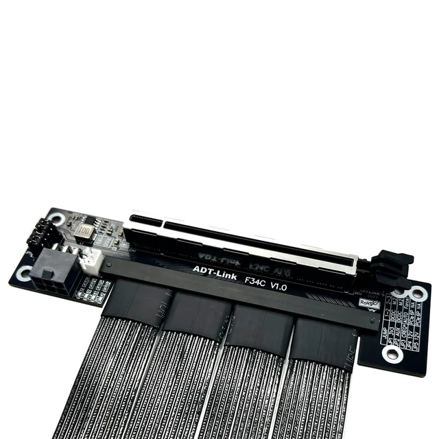 Alt view image 4 of 6 - PCIe 5.0 x16 to x16 Bifurcation Riser Cable 512Gbps HighSpeed Supports x8+x8 Splitting for GPU Expansion (K4S-F34C-D8S-50cm)