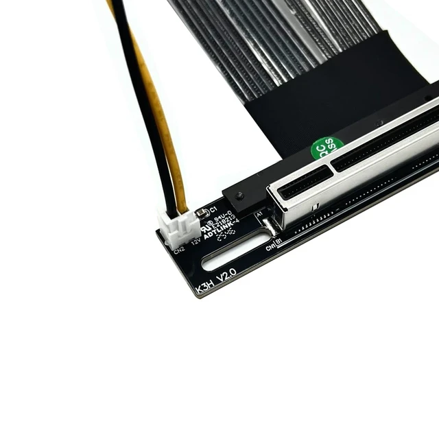 Alt view image 5 of 6 - PCIe 5.0 x16 to x16 Bifurcation Riser Cable 512Gbps HighSpeed Supports x8+x8 Splitting for GPU Expansion (K4S-F34C-D8S-50cm)