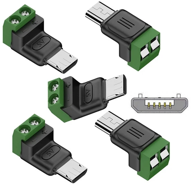 Alt view image 3 of 7 - DIY OEM Micro USB 5Pin Male Connector to 2Pin Terminal DIY OEM Repair Solderless Connector DC 5V Power (5pcs/Set)