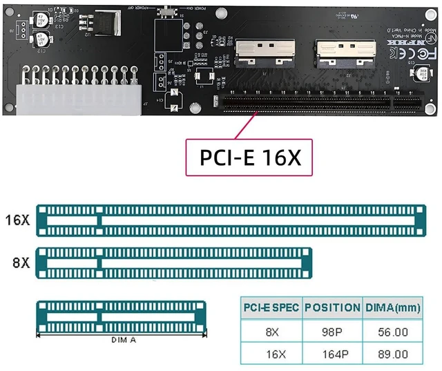 Alt view image 3 of 7 - Dual Mini Cool Edge IO SFF-TA-1016 MCIO 8X to PCI-E 5.0 PCI-Express 16X VROC Adapter for Mainboard Graphics Card