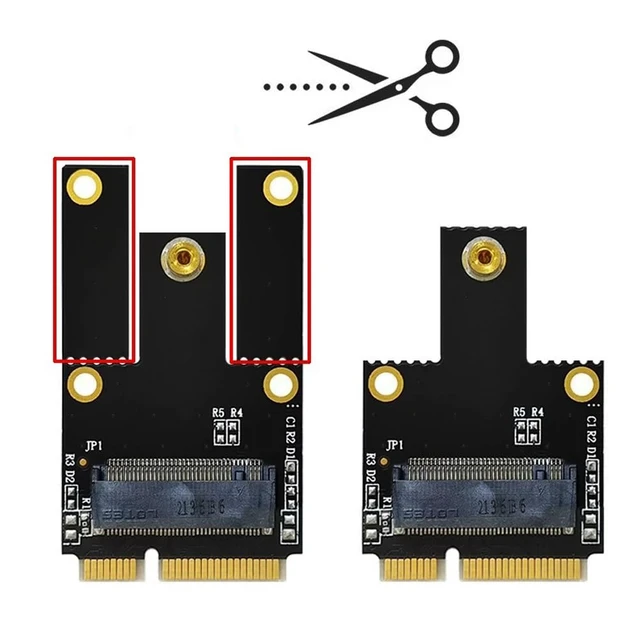 Alt view image 3 of 4 - NGFF M.2 (Key-A+E/Key-E) to Mini PCI-E Express Card,Compatible with Intel AX201 AX200 9260 8265 8260 7260 Card
