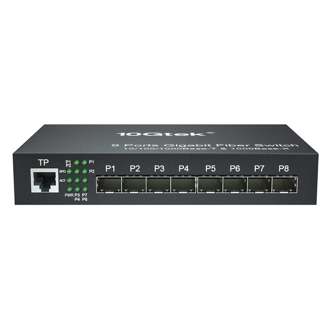 Main image of 9-Port Gigabit Ethernet Switch, with 8 SFP Slots (1000M), Unmanaged, Without Transceiver