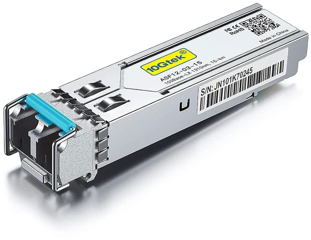 Main image of 100Base-LX SFP Transceiver, 100M SingleMode Fiber Ethernet Optic Module, 1310nm DDM, up to 15 km, for Cisco GLC-FE-100LX-RGD/MFELX1, Ubiquiti, D-Link, Netgear, Supermicro and More