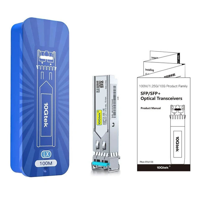 Alt view image 4 of 5 - 100Base-LX SFP Transceiver, 100M SingleMode Fiber Ethernet Optic Module, 1310nm DDM, up to 15 km, for Cisco GLC-FE-100LX-RGD/MFELX1, Ubiquiti, D-Link, Netgear, Supermicro and More