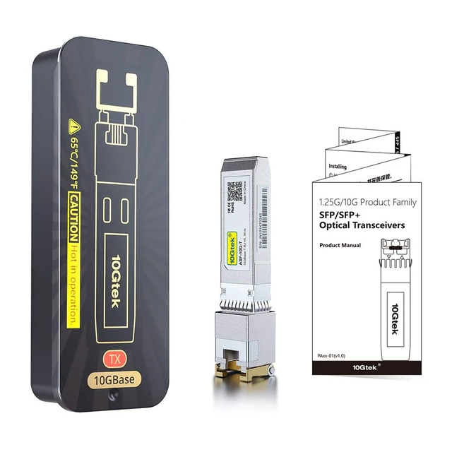 Alt view image 5 of 6 - SFP+ to RJ-45 10GBase-T Transceiver, 10Gbe Copper SFP+ to Ethernet Module for Cisco SFP-10G-T-S, TP-Link TL-SM5310-T, Netgear and More, RJ-45 SFP+ CAT.6a, up to 30m