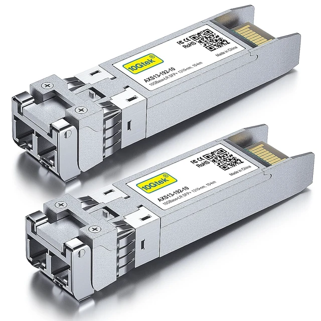 Alt view image 2 of 6 - 10GBase-LR SFP+ Transceiver, 10G 1310nm SMF Module for Cisco SFP-10G-LR, Meraki MA-SFP-10GB-LR, Ubiquiti UniFi UF-SM-10G, Mikrotik, Fortinet, Netgear and More, up to 10km, Pack of 2