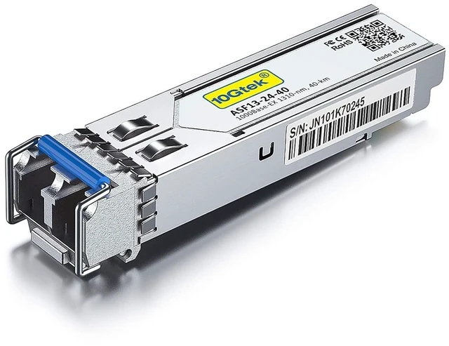 Main image of 1.25G 1000Base-EX SFP Transceiver, 1310nm SMF, up to 40 km, for Cisco GLC-EX-SMD, Ubiquiti UniFi, Mikrotik, D-Link, Supermicro, Netgear, TP-Link, Broadcom, Linksys and More.