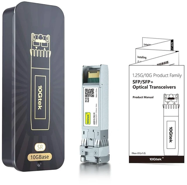 Alt view image 6 of 6 - 10GBase-LR SFP+ Transceiver, 10G 1310nm SMF SingleMode Fiber Optic Module, 10km, for Cisco SFP-10G-LR, Meraki MA-SFP-10GB-LR, Ubiquiti UniFi UF-SM-10G, Fortinet, Mikrotik, Netgear, Pack of 2