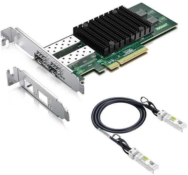 Main image of 1 Pack of 10Gb PCI-E NIC Network Card Compare to Intel X710-DA2 and 1 Pack of 1 Meter(3.3ft) SFP+ DAC Twinax Cable,Compatible with Mikrotik S+DA0001