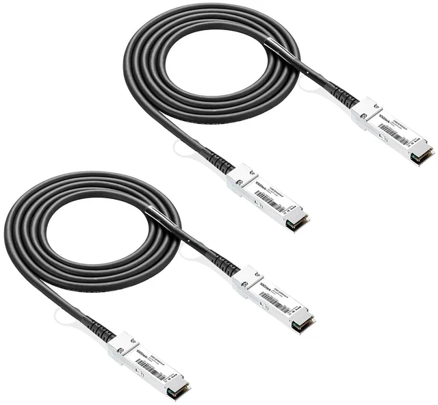 Main image of 40G QSFP+ DAC Cable - 40GBASE-CR4 Passive Direct Attach Copper Twinax QSFP Cable for Cisco QSFP-H40G-CU50CM, Meraki MA-CBL-40G-50CM, Mikrotik, Open Switch Devices, 0.5-Meter(1.6ft), Pack of 2