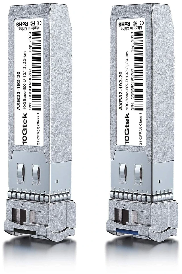 Alt view image 2 of 4 - 2-Pair of 10G SFP+ Bidi Transceiver, LC Single-Mode Single Fiber Module, 10GBASE-BIDI 1270nm/1330nm for Cisco SFP-10G-BX20D-I/SFP-10G-BX20U-I, Ubiquiti UniFi, Mikrotik and More, DOM, 20km