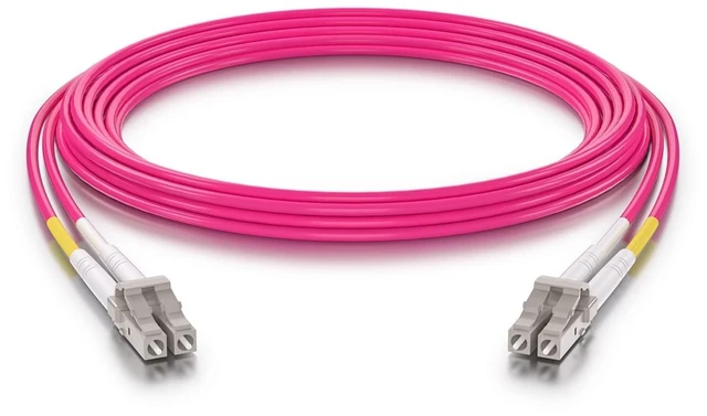 Main image of Fiber Patch Cable - 10Gb/Gigabit Multi-Mode Jumper Duplex 50/125m LSZH Fiber Optic Cord for SFP Transceiver, Magenta, 4-Meter(13.1-ft)