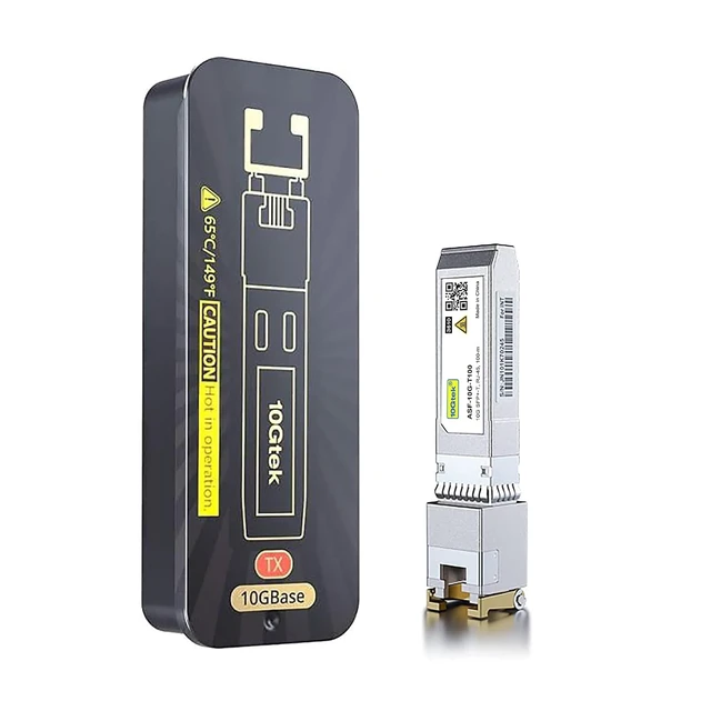 Alt view image 5 of 5 - 100-Meter 10GBase-T SFP+ to RJ45 Transceiver, RJ45 to SFP+ Copper Ethernet CAT.6a Module, for Cisco SFP-10G-T-X, Pack of 2
