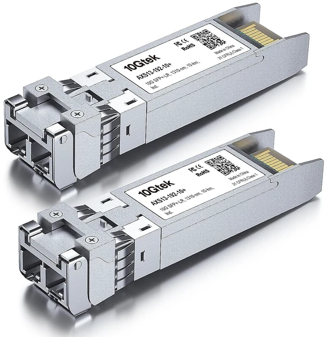 Alt view image 2 of 5 - Industrial Grade 10GBase-LR SFP+ Transceiver, 10G 1310nm SMF SingleMode LC Fiber Optic Module, up to 10km, for Cisco SFP-10G-LR, Meraki MA-SFP-10GB-LR, Ubiquiti UniFi, Mikrotik, Pack of 2