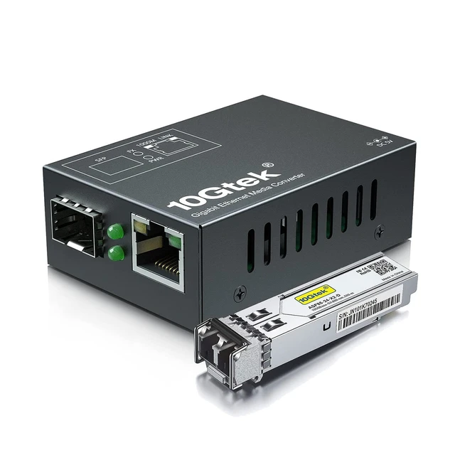 Main image of [Mini Size Gigabit Ethernet Media Converter, MultiMode Dual LC Fiber to Ethernet RJ45 Converter for 10/100/1000Base-Tx to 1000Base-SX(with a SFP MMF 850-nm Module), UL Certified, up to 550-m