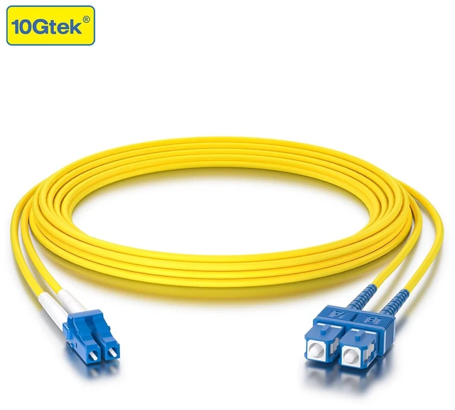 Alt view image 2 of 5 - Fiber Patch Cable - LC to SC OS2 1G/10G Singlemode Jumper Duplex 9/125 LSZH Fiber Optic Cord, Yellow, 0.3-Meter(1-ft), 2-Pack