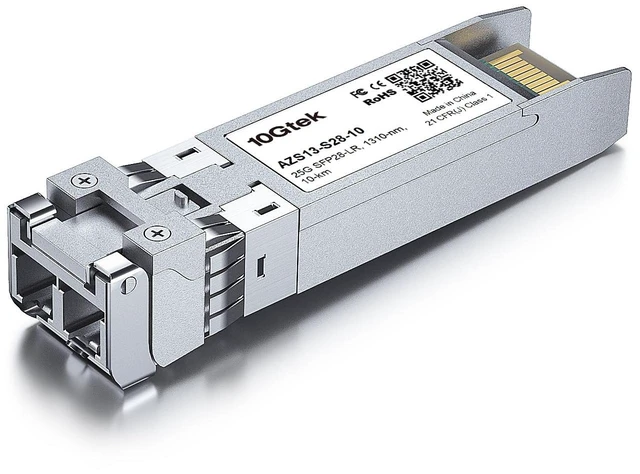 Alt view image 2 of 4 - 25G SFP28 SFP+ Transceiver, 25GBase-LR Duplex LC SMF Optical Module for Juniper JNP-SFP-25G-LR/SFP-25G-LR-C, 1310nm, DDM, up to 10km