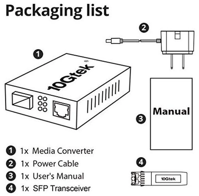 Alt view image 6 of 6 - SMF Gigabit Ethernet Media Converter, Dual SC Fiber, 1000Base-LX to 10/100/1000Base-Tx, 20km, UL Certified