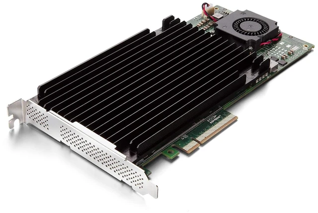 Main image of PCIe 3.0 x8 NVMe SSD Card, 4-Port M.2 U.2 Expansion with PEX8724 Controller, Aluminum Heatsink & Fan, Non-Bifurcation Motherboards, 2230/2242/2260/2280/22110 SSDs, Includes Full-Height Bracket