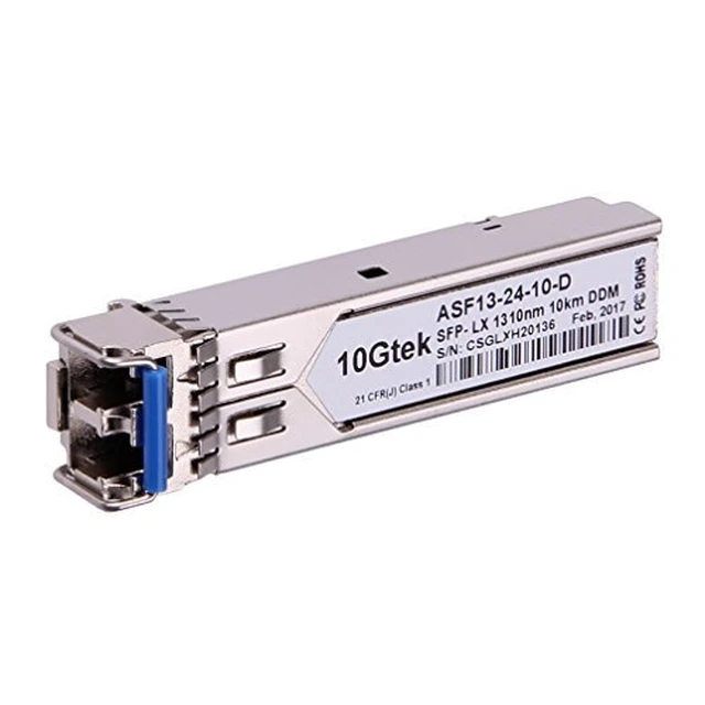 Alt view image 3 of 6 - 1000Base-LX Gigabit SFP LC SingleMode Transceiver Module for Cisco GLC-LH-SMD, Meraki MA-SFP-1GB-LX10, Ubiquiti UniFi, Fortinet, Mikrotik, TP-Link TL-SM311LS, 1310nm, DDM, 10km, Pack of 2