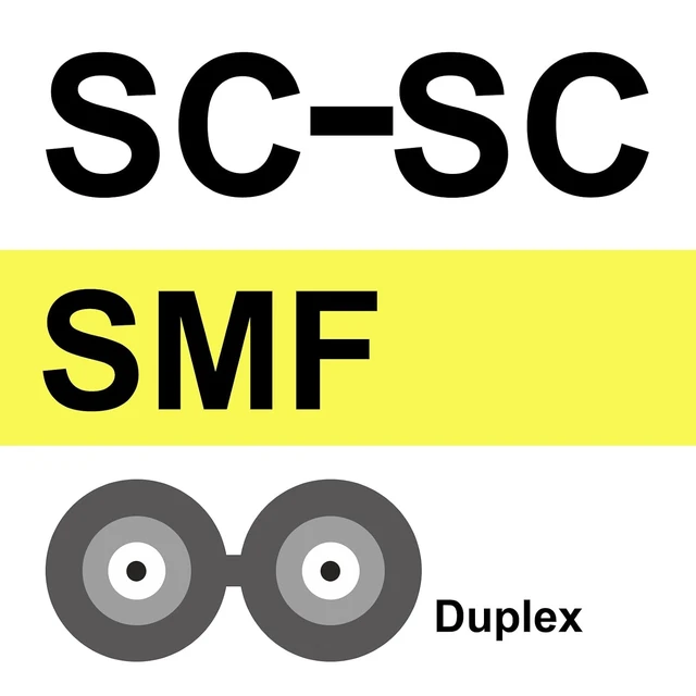 Alt view image 5 of 6 - Fiber Patch Cable - SC to SC OS2 10Gb/Gigabit Singlemode Jumper Duplex 9/125 LSZH Fiber Optic Cord, Yellow, 2.5-Meter(8.2-ft)