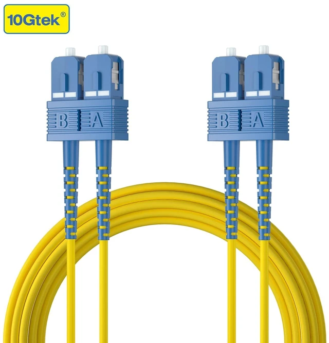 Alt view image 3 of 6 - Fiber Patch Cable - SC to SC OS2 10Gb/Gigabit Singlemode Jumper Duplex 9/125 LSZH Fiber Optic Cord, Yellow, 4-Meter(13.1-ft)