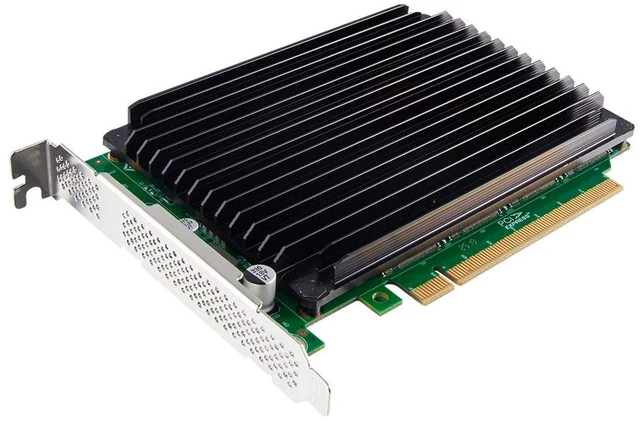 Main image of PCIe 3.0 x16 to Quad M.2 NVMe Adapter Card, 4-Port M.2 SSD for 2230/2242/2260/2280, Requires Motherboard BIOS Support for Bifurcation, with Aluminum Heatsink, Only Includes Full-Height Bracket