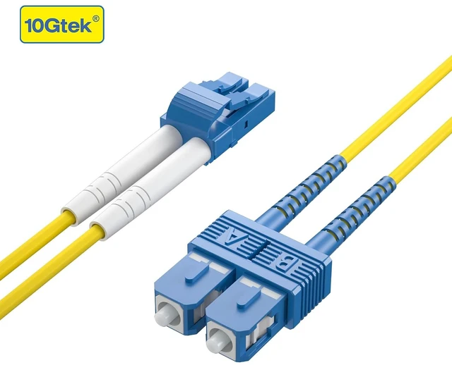 Alt view image 4 of 5 - Fiber Patch Cable - LC to SC OS2 1G/10G Singlemode Jumper Duplex 9/125 LSZH Fiber Optic Cord, Yellow, 0.3-Meter(1-ft)