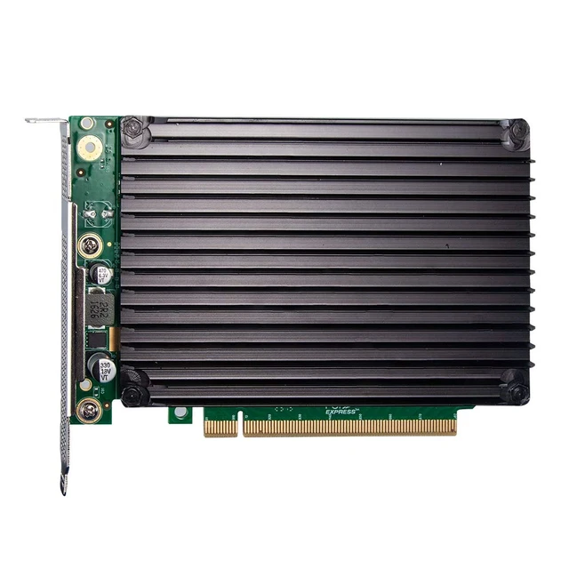 Alt view image 3 of 6 - PCIe 3.0 x16 to Quad M.2 NVMe Adapter Card, 4-Port M.2 SSD for 2230/2242/2260/2280, Requires Motherboard BIOS Support for Bifurcation, with Aluminum Heatsink, Only Includes Full-Height Bracket