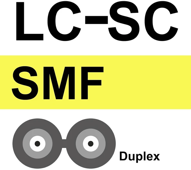 Alt view image 5 of 5 - Fiber Patch Cable - LC to SC OS2 1G/10G Singlemode Jumper Duplex 9/125 LSZH Fiber Optic Cord, Yellow, 0.3-Meter(1-ft)
